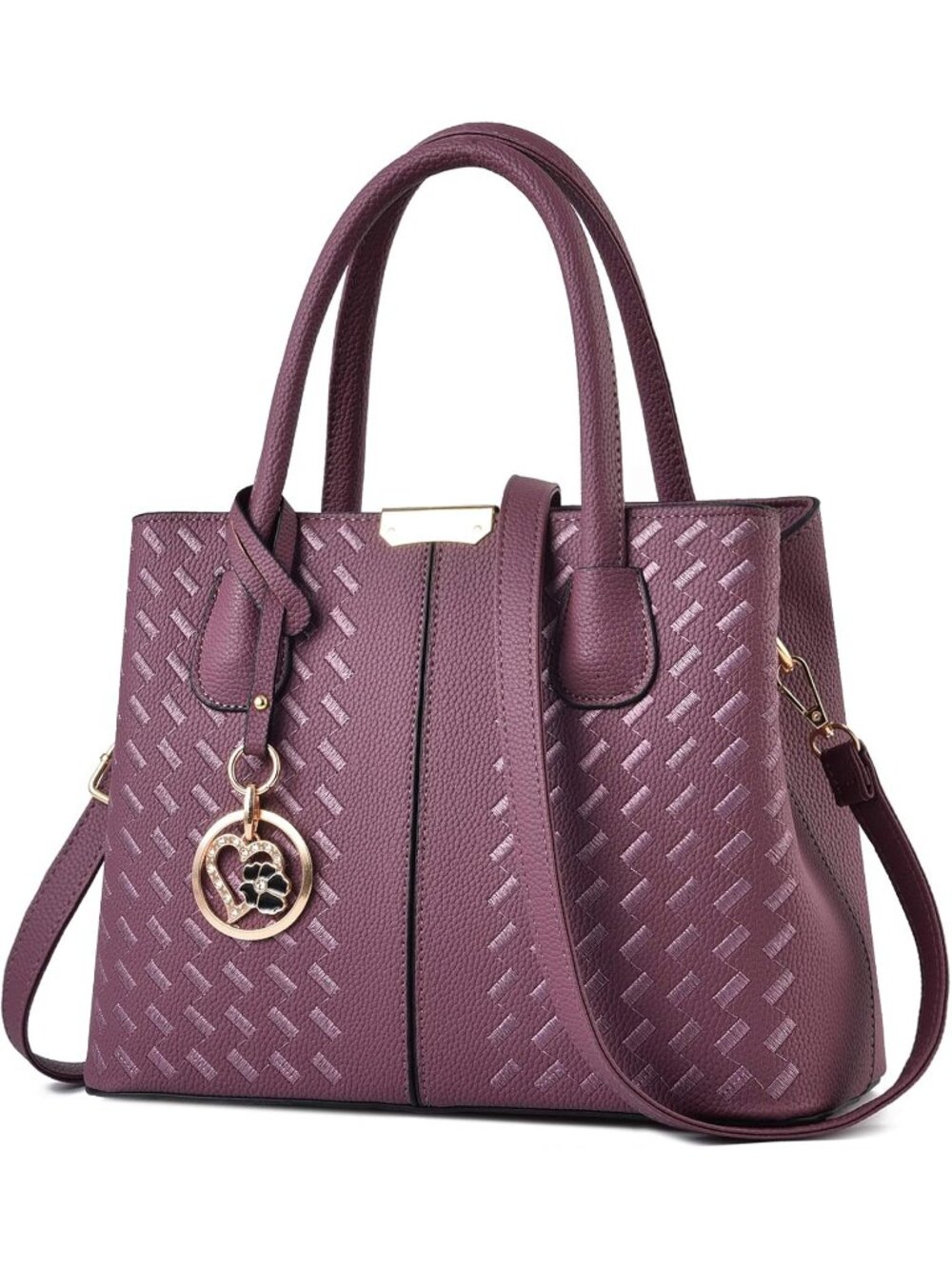 〽️Women's Purple Top Handle Satchel Shoulder Strap Purses Fashion Travel Handbag